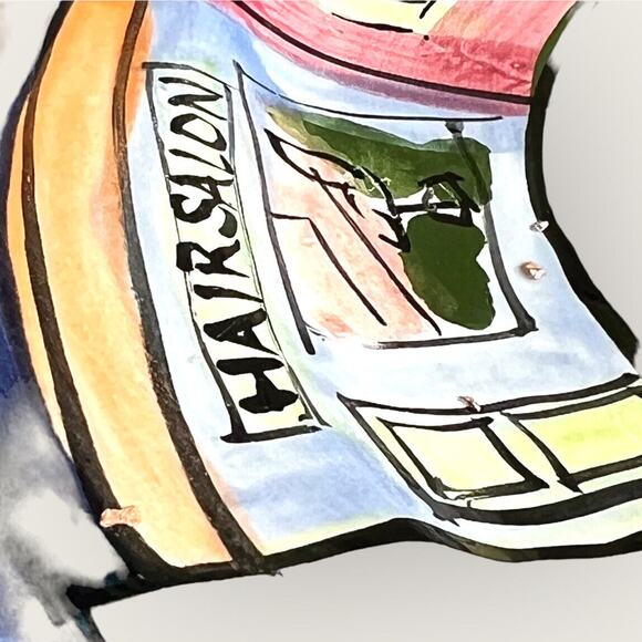 Colorful Decorative Ceramic Plate Hand Painted Wall Decor Artsy Kitchen Unique - Picture 11 of 12